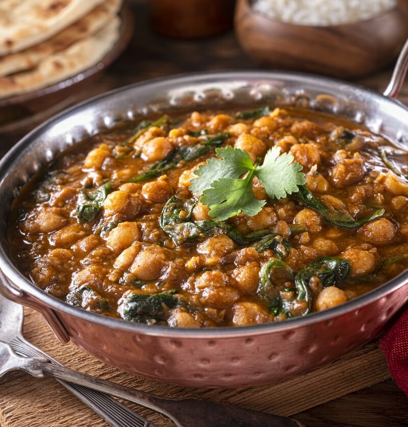Spinach curry with chickpeas